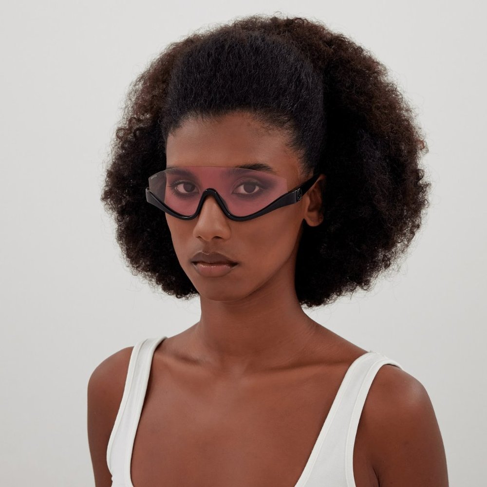 Gucci Women Sunglasses Black Pink Shield Mask GG1650S 002 BRAND NEW - Picture 10 of 12